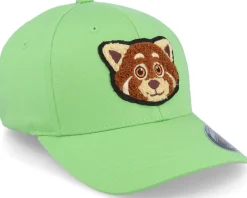 Kids-Kiddo Cap Kids Red Panda Chenille Patch Apple Green Flexfit -