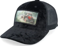 Trucker | Velvet Caps-Calza Pennello Kids Red Tractor Velvet Trucker - Black