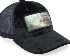 Trucker | Velvet Caps-Calza Pennello Kids Red Tractor Velvet Trucker - Black