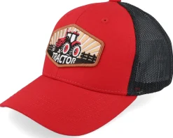 Kids-Kiddo Cap Kids Red Tractor Wide Patch Scarlet/Black Trucker -