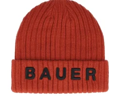 Online Bauer Kids Ribbed Toque Fire Red Cuff -
