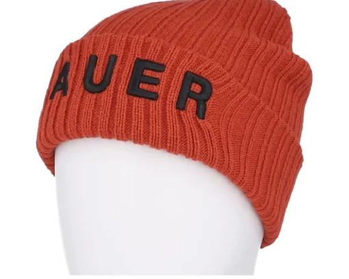 Online Bauer Kids Ribbed Toque Fire Red Cuff -