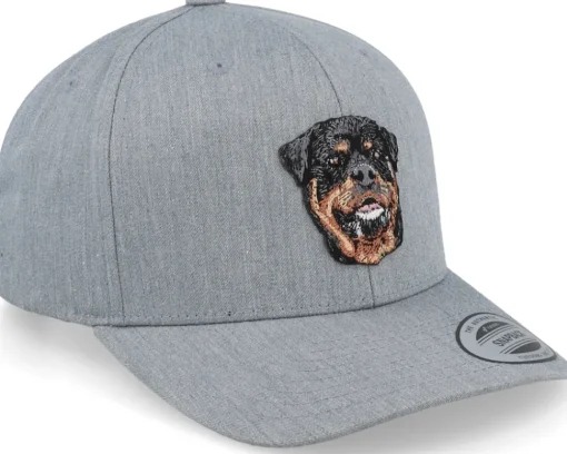 Outlet Kiddo Cap Kids Rottweiler Dog Patch Heather Adjustable - Grey