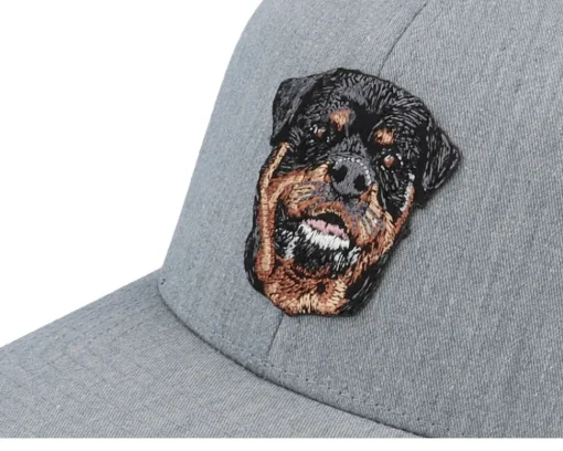 Outlet Kiddo Cap Kids Rottweiler Dog Patch Heather Adjustable - Grey