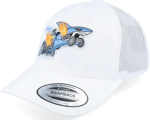 Trucker-Kiddo Cap Kids Shark Drag Car Kids White Trucker -