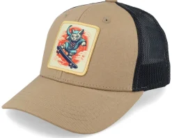 Outlet Kiddo Cap Kids Skater Cat Patch Caramel/Black Trucker -