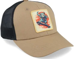 Outlet Kiddo Cap Kids Skater Cat Patch Caramel/Black Trucker -