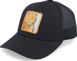 Sale Kiddo Cap Kids Smiling Teddy Patch Black Trucker -