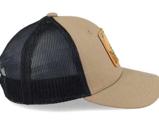 Best Kiddo Cap Kids Smiling Teddy Patch Caramel/Black Trucker -