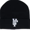 Cuff Beanies-Upfront Kids Spinback Youth Beanie Black Cuff -