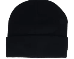 Cuff Beanies-Upfront Kids Spinback Youth Beanie Black Cuff -