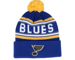 Pom Beanies-Outerstuff Kids St. Louis s Jacquard Cuff Beanie /Yellow Pom - Blue