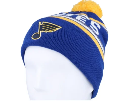 Pom Beanies-Outerstuff Kids St. Louis s Jacquard Cuff Beanie /Yellow Pom - Blue