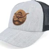 Kids-Kiddo Cap Kids Stegosaurus Patch Heather Grey/Black Trucker -