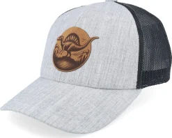 Best Kiddo Cap Kids Stegosaurus Patch Heather Grey/Black Trucker -