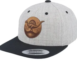 Snapback-Kiddo Cap Kids Stegosaurus Patch Heather Grey/Black Snapback -
