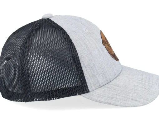 Kids-Kiddo Cap Kids Stegosaurus Patch Heather Grey/Black Trucker -