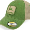 Trucker | Kids-John Deere Kids Stone Washed Logo Cap Ivory/Dark Green Trucker -