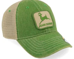 Trucker | Kids-John Deere Kids Stone Washed Logo Cap Ivory/Dark Green Trucker -