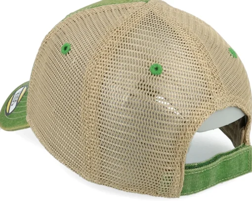 Trucker | Kids-John Deere Kids Stone Washed Logo Cap Ivory/Dark Green Trucker -