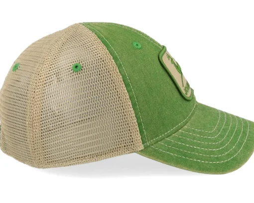 Trucker | Kids-John Deere Kids Stone Washed Logo Cap Ivory/Dark Green Trucker -