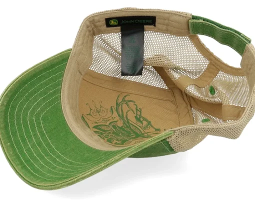 Trucker | Kids-John Deere Kids Stone Washed Logo Cap Ivory/Dark Green Trucker -