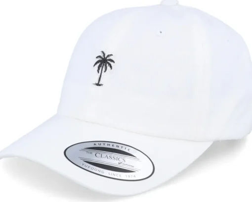 Kids-Kiddo Cap Kids Summer Palm Logo White Dad Cap -
