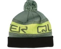 Pom Beanies-Quiksilver Kids Summit Youth Beanie Sea Spray Pom - Green