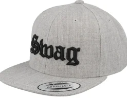 Snapback-Kiddo Cap Kids Swag Old English 3d Heather Snapback - Grey