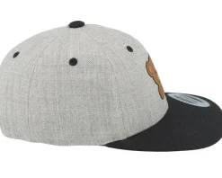 Snapback | Kids-Kiddo Cap Kids Teddy Bear Engraved Patch Heather Grey/Black -