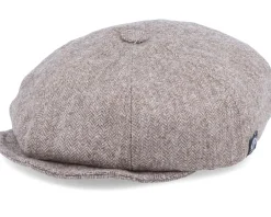 Flat Caps-CTH Ericson Kids Theodor Jr. Herringbone Brown Flat Cap -