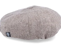 Flat Caps-CTH Ericson Kids Theodor Jr. Herringbone Brown Flat Cap -