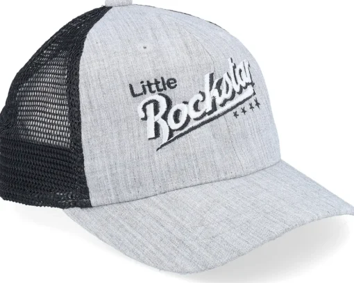 Kids-Kiddo Cap Kids Toddler Little Rockstar Heather Grey/Black Trucker -