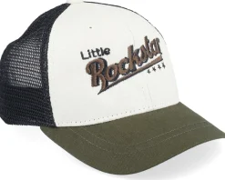 Kids-Kiddo Cap Kids Toddler Little Rockstar Ivory/Black/Dark Mash Trucker -