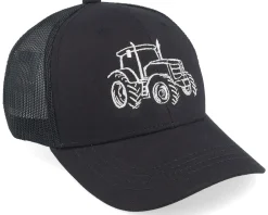 Trucker-Kiddo Cap Kids Tractor Outline Black/Black Trucker -