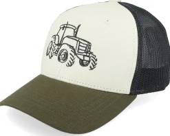 New Kiddo Cap Kids Tractor Outline Ivory/Black/Dark Mash Trucker -