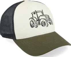 New Kiddo Cap Kids Tractor Outline Ivory/Black/Dark Mash Trucker -