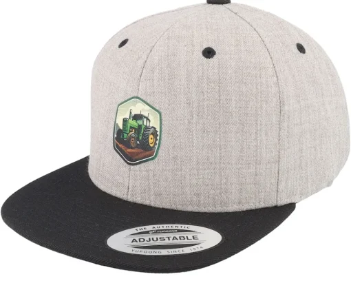 Snapback | Kids-Kiddo Cap Kids Tractor Print Heather Grey Snapback -