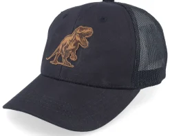 Sale Kiddo Cap Kids T-rex Dino Brown Patch Black Trucker -