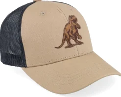 Kids | Trucker-Kiddo Cap Kids T-rex Dino Brown Patch Caramel/Black Trucker -