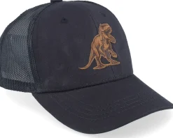 Sale Kiddo Cap Kids T-rex Dino Brown Patch Black Trucker -