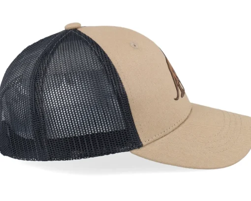 Kids | Trucker-Kiddo Cap Kids T-rex Dino Brown Patch Caramel/Black Trucker -