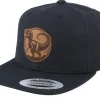 Snapback-Kiddo Cap Kids T-rex Dino Brown Round Patch Black Snapback -