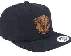 Snapback-Kiddo Cap Kids T-rex Dino Brown Round Patch Black Snapback -