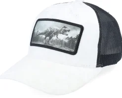 Velvet Caps-Calza Pennello Kids T-rex Dino Patch Velvet /Black Trucker - White