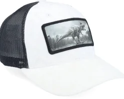 Velvet Caps-Calza Pennello Kids T-rex Dino Patch Velvet /Black Trucker - White