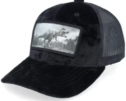 Velvet Caps-Calza Pennello Kids T-rex Dino Patch Velvet /Black Trucker - White