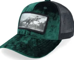 Velvet Caps-Calza Pennello Kids T-rex Dino Patch Velvet /Black Trucker - White