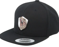 Sale Kiddo Cap Kids T-rex Dino Wooven Patch Black Snapback -