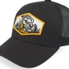 Discount Kiddo Cap Kids T-rex Orange Patch Trucker - Black